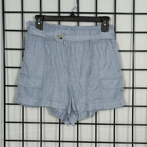 Hudson‎ Gray Shorts Womens Medium Blue Cinched Cargo Pockets Casual Baggy
